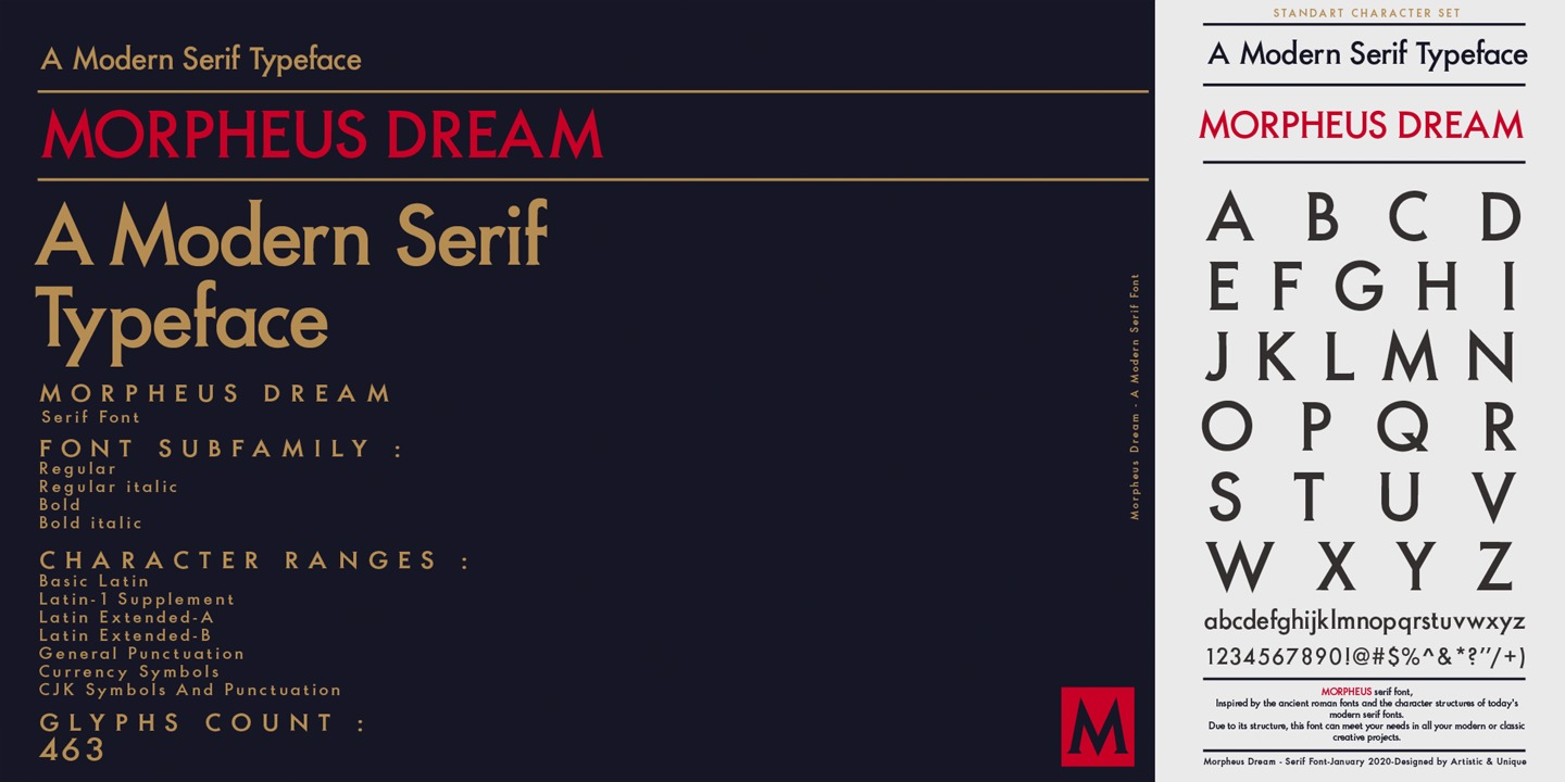 Przykład czcionki Morpheus Dream Medium Italic